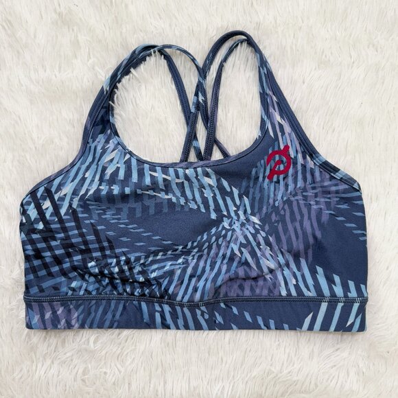 Women Peloton WITH Wear It To Heart Zepheria Strappy Sports Bra Blue Large - Picture 3 of 8